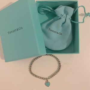 Tiffany Blue Heart Tag Bead Bracelet
